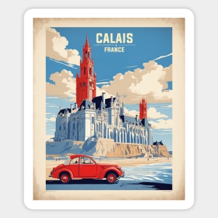 Calais France Vintage Travel Poster Tourism Sticker